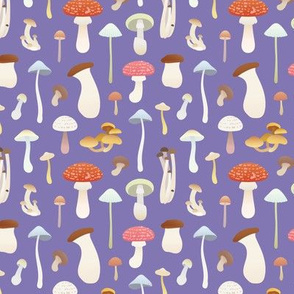 Dreamy Mushrooms Pattern in Purple, Small