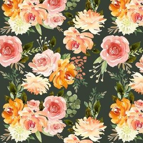 6" Fall Blossom Florals // Lunar Green