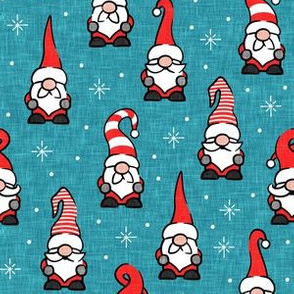 Christmas Gnomes - teal - LAD20