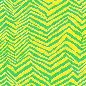 small  tiger chevron in lemon and green