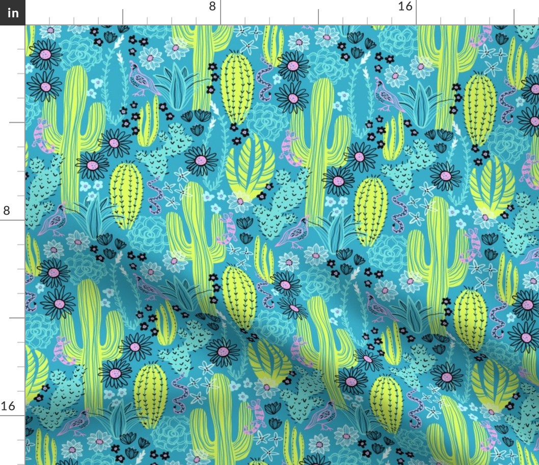 Sonoran Landscape (Lime and Teal)