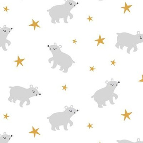 Polar bears with stars. Medium scale