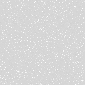 Starry sky. Simple gray design with dots and stars.