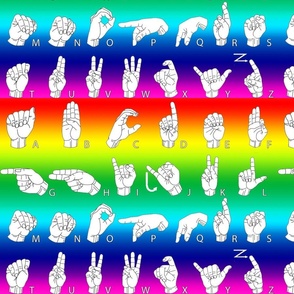 Rainbow ASL Alphabet (sign language)