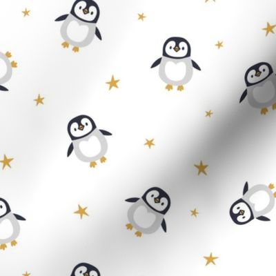 Penguins with stars. Medium scale