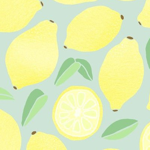 Summer Lemons on Mint - Large
