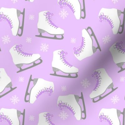 Ice Skates and Snowflakes Purple