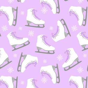 Ice Skates and Snowflakes Purple