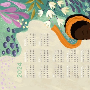 Tea Towel Woman Stands Up Calendar 2024