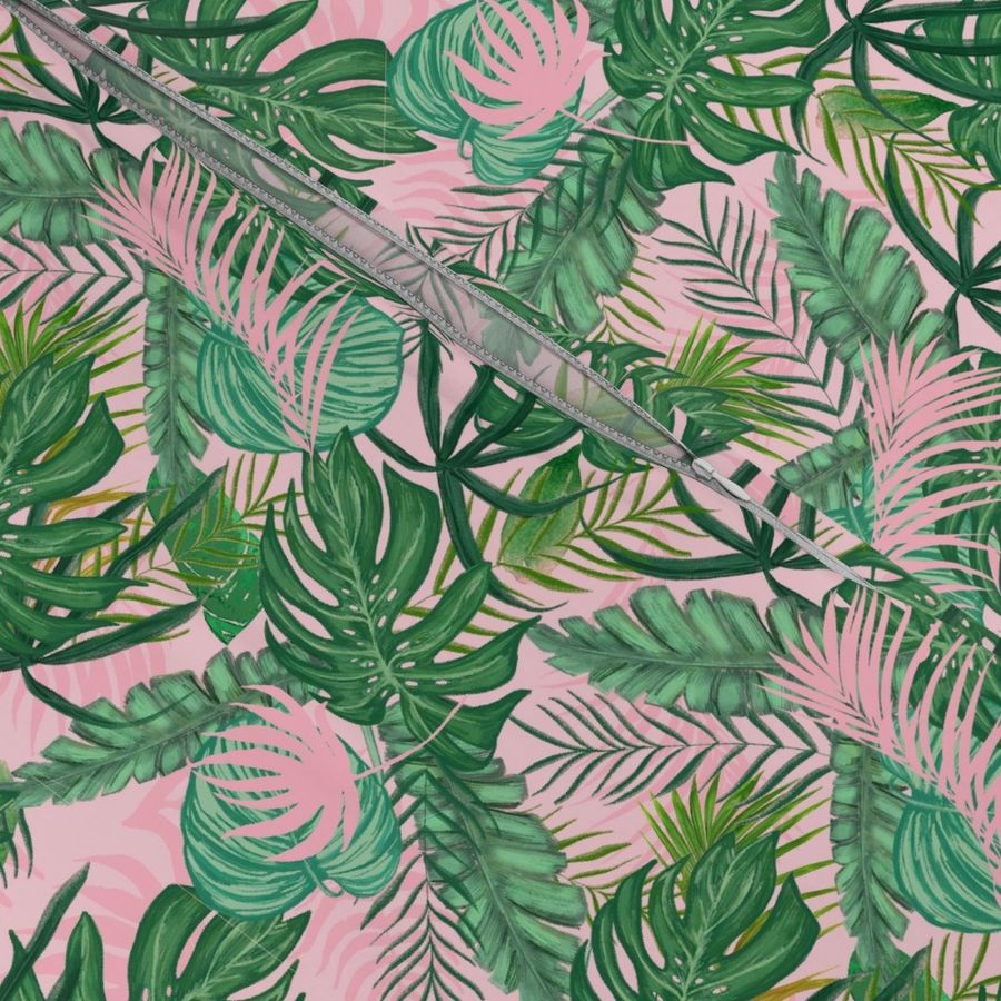 Pink Tropical Leaves