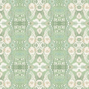 Paisley Green Apricot