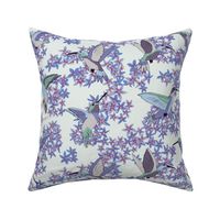 Hummingbird Floral Purple and Silver