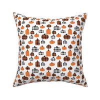 SMALL - plaid pumpkins - thanksgiving fall fabric - white