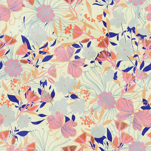 Australian Floral Summer / lemon background