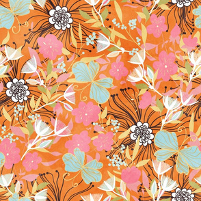  Australian Floral Summer / orange background