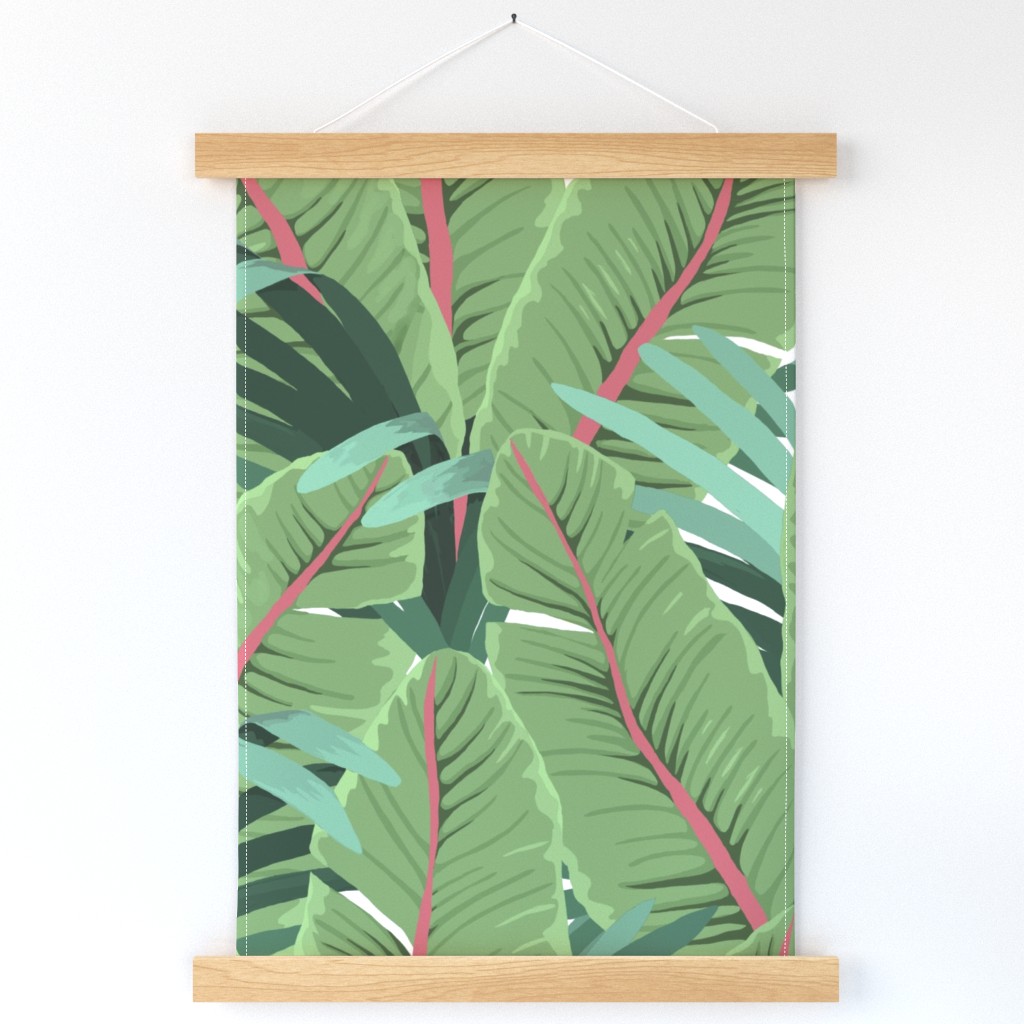 TROPICAL BANANA LEAVES white