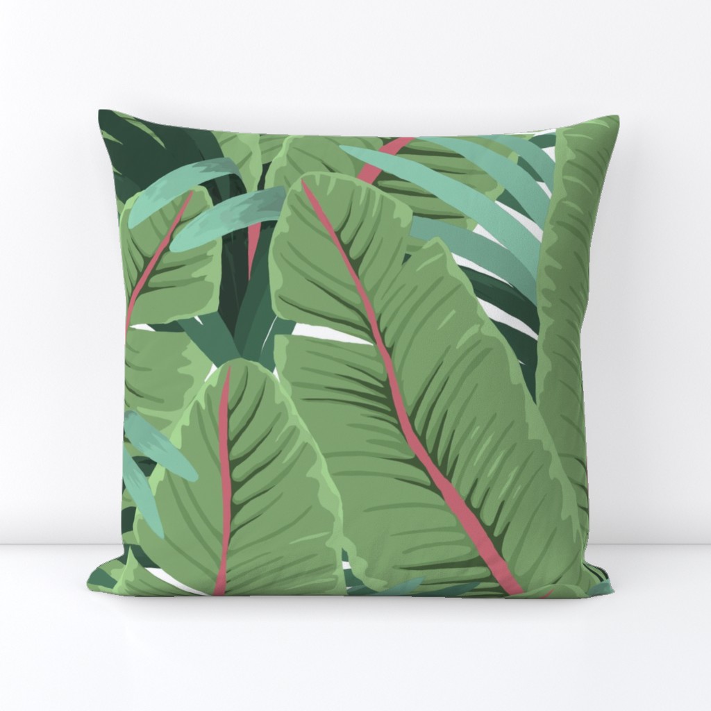 TROPICAL BANANA LEAVES white