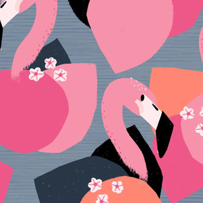 Bougainvillea Flamingos by Friztin