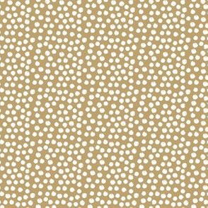 6" White and Gold Polka Dots