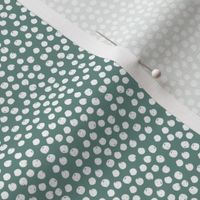 6" White and Teal Polka Dots