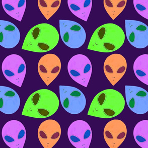 alien heads multicolor