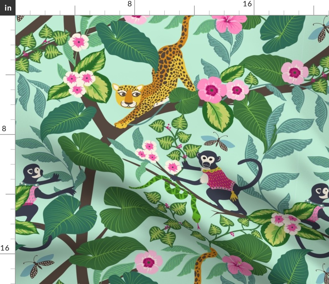 Dreamy Chinoiserie Rainforest Fabric | Spoonflower