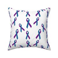 Tossed Blue and Purple Awareness Ribbons
