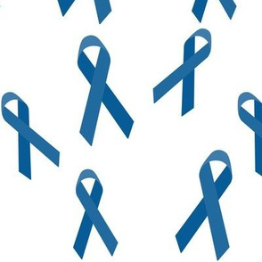 Tossed Blue Awareness Ribbons