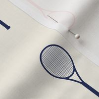 Simple tennis rackets in navy and orange