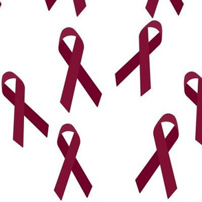 Tossed Burgundy Awareness Ribbons