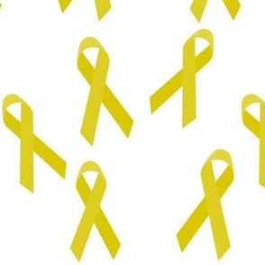 Tossed Gold Awareness Ribbons