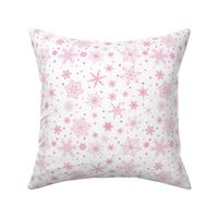 Pink Snowflakes on White