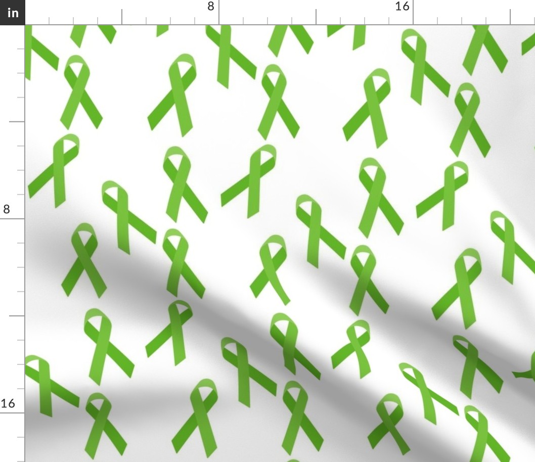 Tossed Green Awareness Ribbons