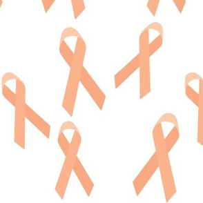 Tossed Peach Awareness Ribbons
