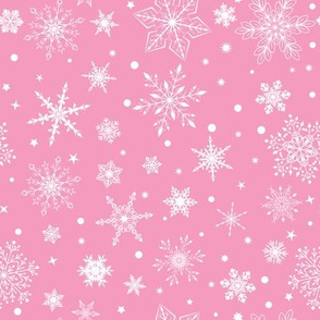 White Snowflakes on Pink