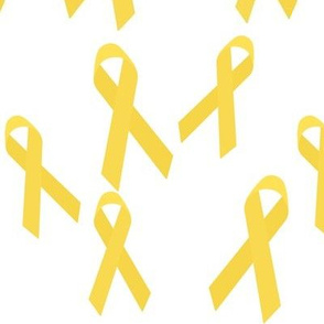 Tossed Yellow Awareness Ribbons