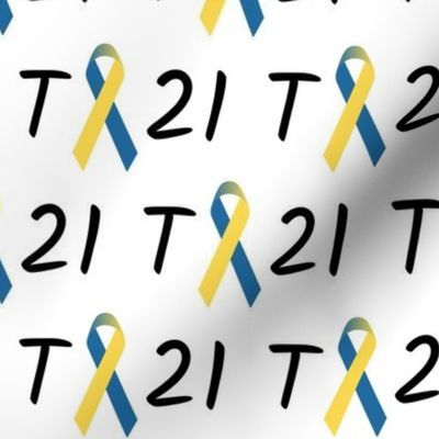 T21 Awareness Down Syndrome Ribbon
