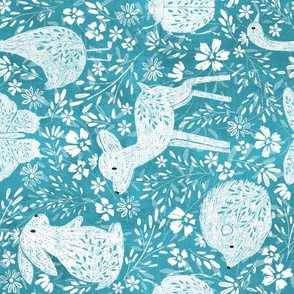 Spring Babies on Teal rotated