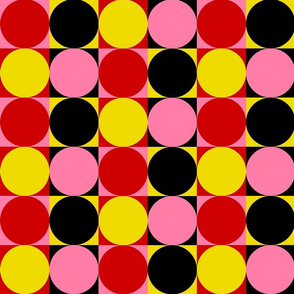 black red pink yellow mod circles