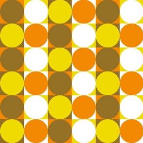 brown orange yellow white mod circles