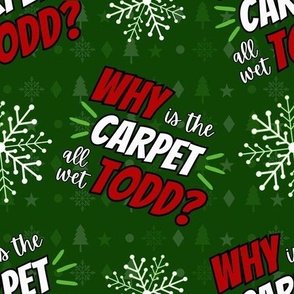 WHY is the carpet all wet, TODD?  green - medium