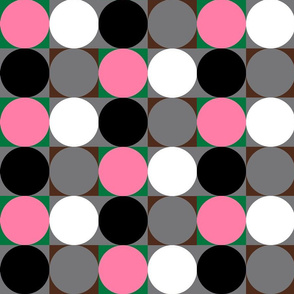 brown pink gray white mod circle