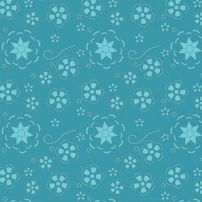 Spirit Blossom Ahri Blue Detail Fabric