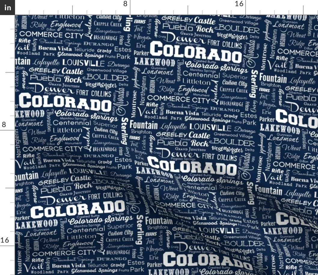 Colorado cities, navy blue