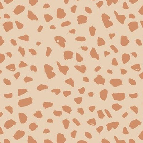 Pastel love brush spots and ink dots hand drawn modern illustration pattern scandinavian style pattern seventies retro orange beige sand