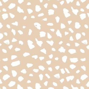 Pastel love brush spots and ink dots hand drawn modern illustration pattern scandinavian style pattern seventies retro beige sand