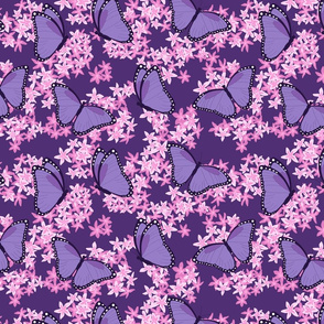 Purple and Pink Butterfly Floral