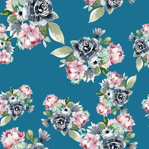 Indigo Bouquet - teal