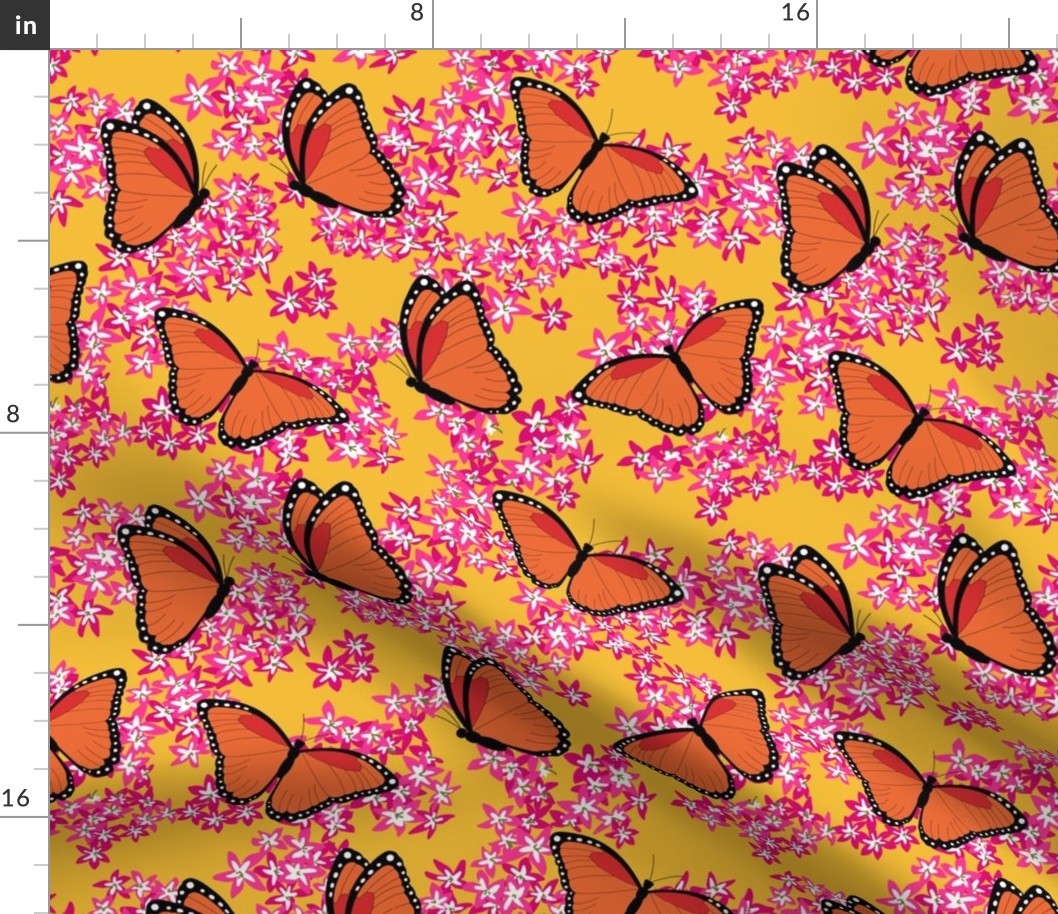 Yellow and Orange Butterfly Floral