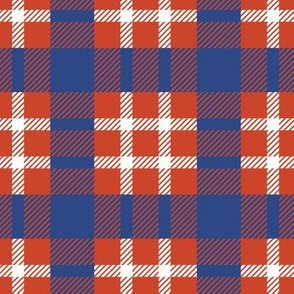 Red and blue checked seamless pattern design - tartan plaid